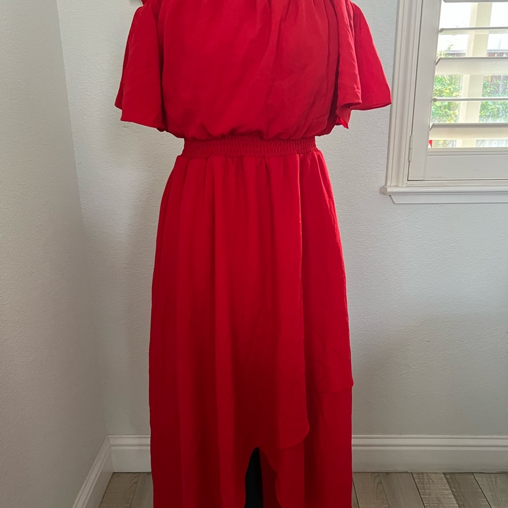 Vero Moda Vibrant Red High Low Dress